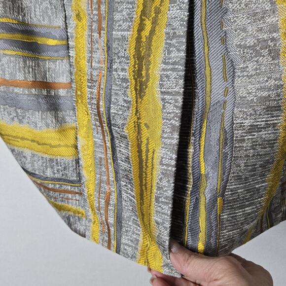 Ashro Jacquard Midi Skirt sz 12 Gray Yellow Orange Geo Print Lined Fall READ - Picture 6 of 13